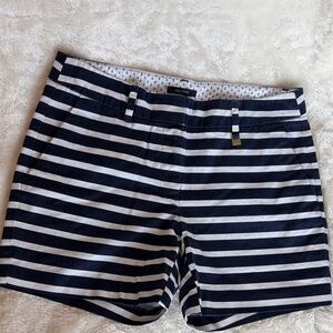 Nautica Navy and White Striped Shorts | Size 6